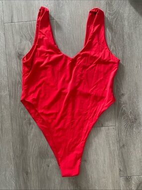 Red Harlow one piece bathing suit by 437
